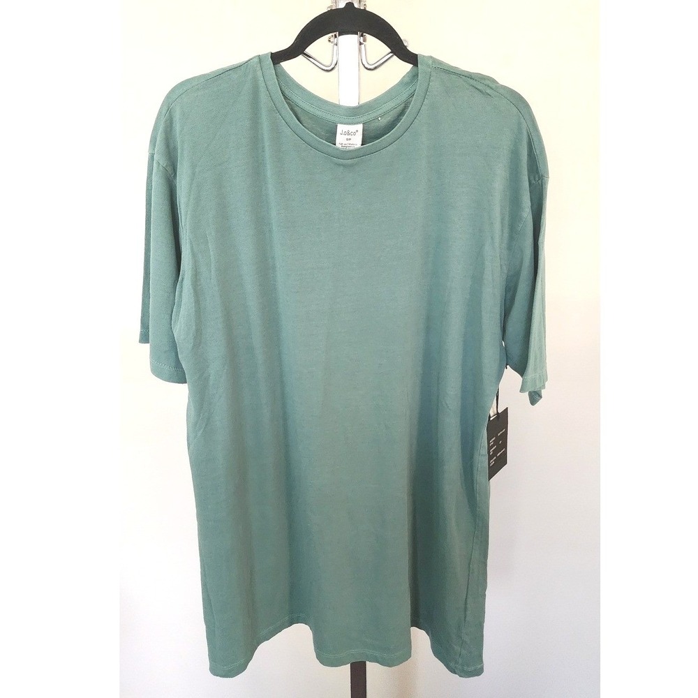 J.O&co Mens Green Ash GD Cotton Crewneck T-Shirt Small NWT Cozy Cool Casual